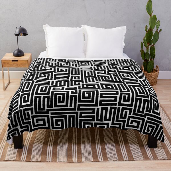 Item preview, Kuba Style Pattern 280922 - Black on White designed and sold by Artberry.