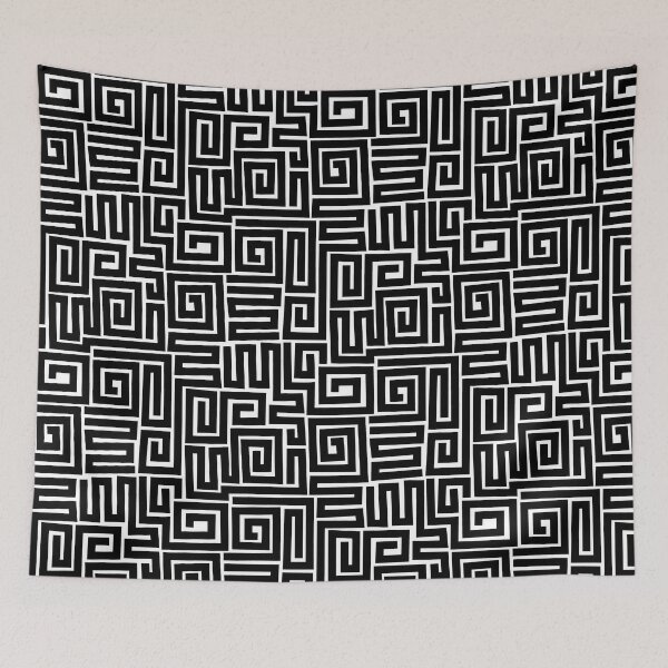 Item preview, Kuba Style Pattern 280922 - Black on White designed and sold by Artberry.