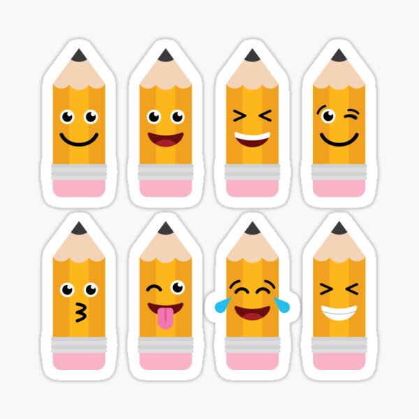 Pencil Emoji Set Sticker