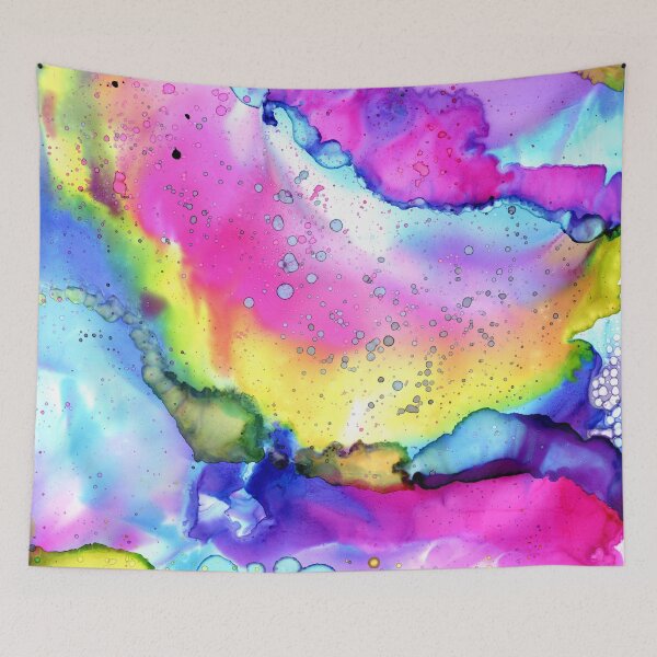 Item preview, Rainbow ink art, fluid artwork handpainted, icecream swirl designed and sold by thiscreativegem.