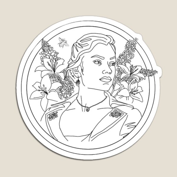 Aperçu de l'œuvre Kate Sharma entourée de lilas et de lys créée et vendue par frog & rose.