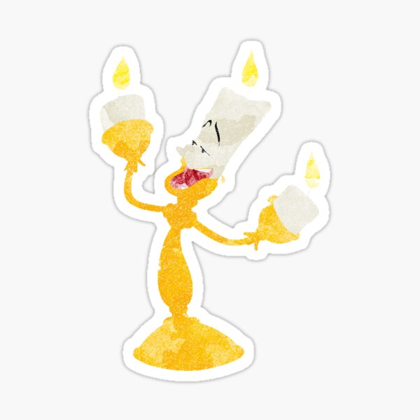 Lumière Beauty and The Beast watercolour Sticker