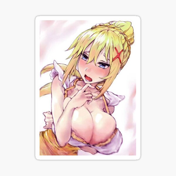 Konosuba Blonde Darkness Punish Me Senpai Hentai Anime  Sticker for Sale  by davidsykeser