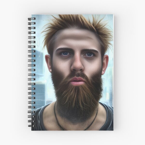 Item preview, Cyberpunk Image of Bearded Runner designed and sold by LthrDaddyBear.