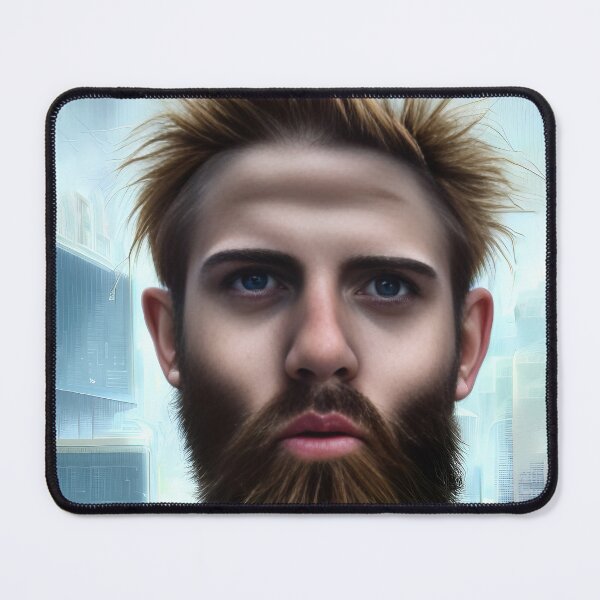 Item preview, Cyberpunk Image of Bearded Runner designed and sold by LthrDaddyBear.