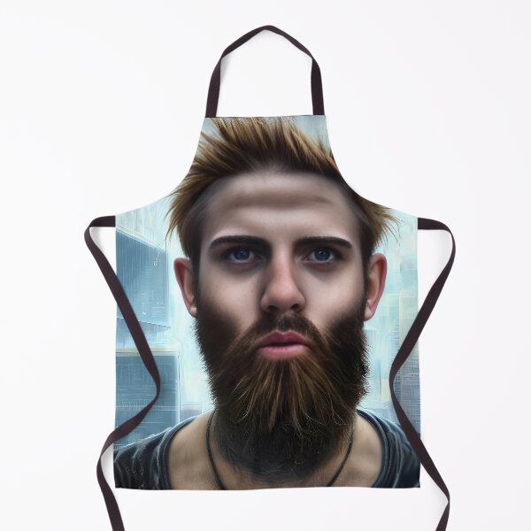 Item preview, Cyberpunk Image of Bearded Runner designed and sold by LthrDaddyBear.