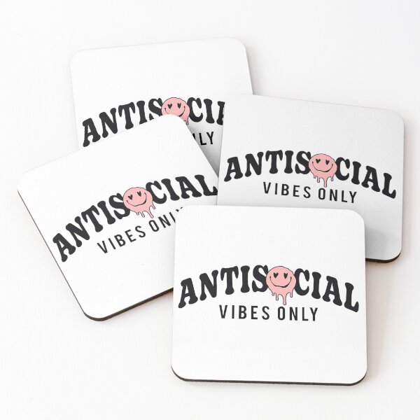 Item preview, Antisocial Vibes Only Smiley Face designed and sold by FortuneCookieTs.