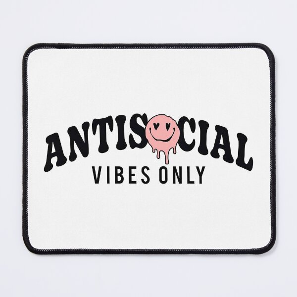 Item preview, Antisocial Vibes Only Smiley Face designed and sold by FortuneCookieTs.