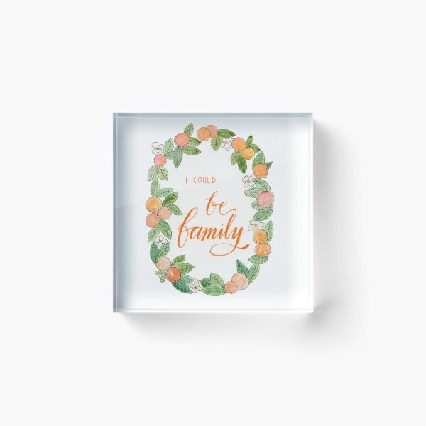 Item preview, I could be family - Wreath of oranges in watercolour with handwritten OFMD quote designed and sold by klbailey.
