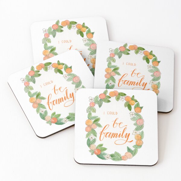 Item preview, I could be family - Wreath of oranges in watercolour with handwritten OFMD quote designed and sold by klbailey.