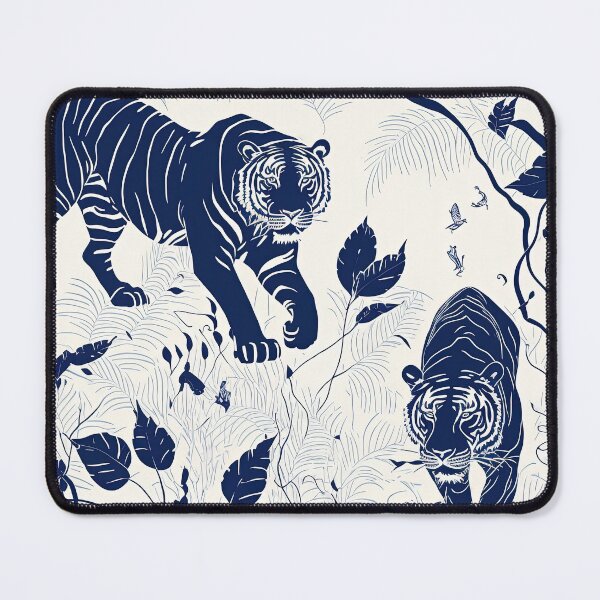 Item preview, Blue tiger pattern on a white background. Designer texture print designed and sold by justinasv775.