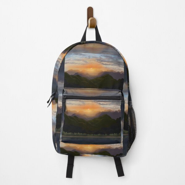 Item preview, Radiant Mountain sunset by a lake with reflections designed and sold by Jane Domenech.