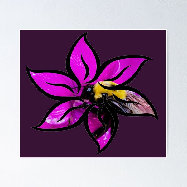 Item preview, Purple flower bumble bee cute design designed and sold by J-KAP.