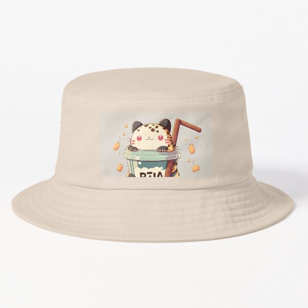 Cute Anime character with boba tea Bucket Hat for Sale by GoBeyondChannel   Redbubble