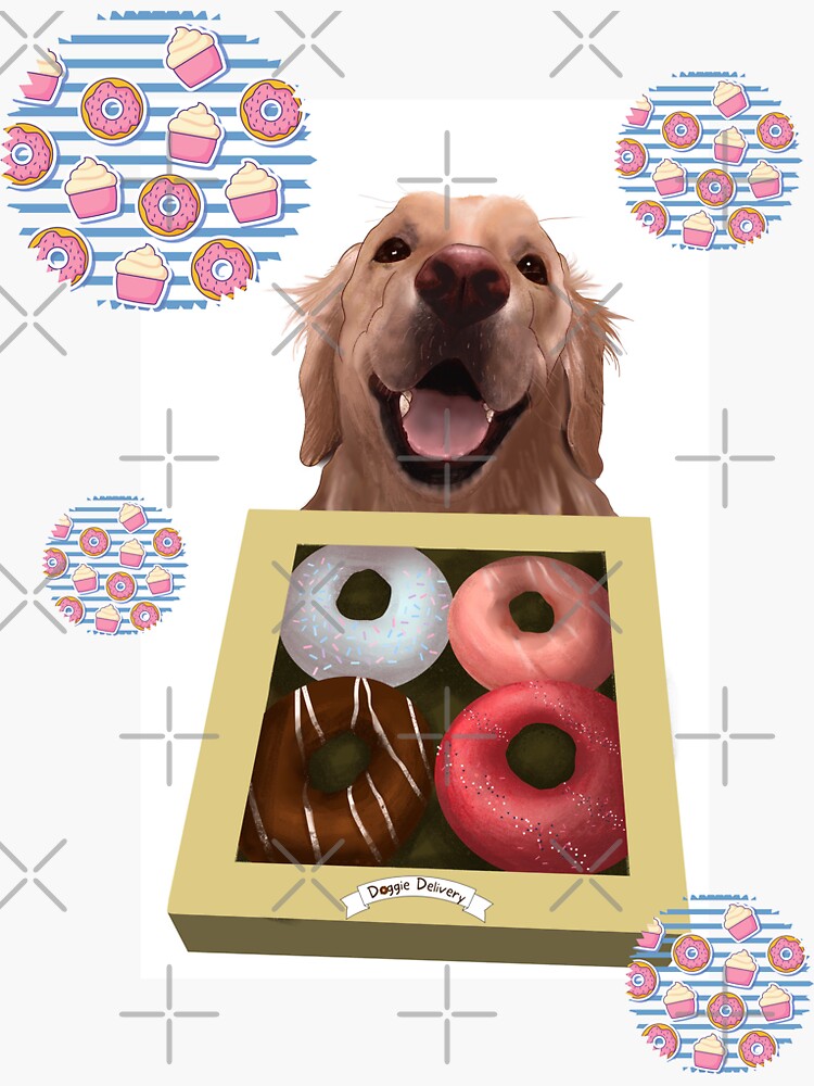 "Doughnuts and Dogs " Sticker for Sale by AllTheBells Redbubble