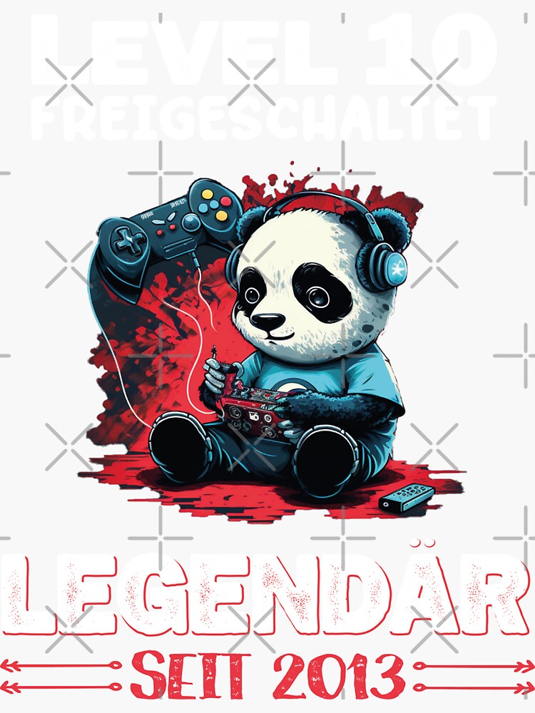 "Birthday Boy Gamer Panda Level" Sticker for Sale by oldiesdays Redbubble