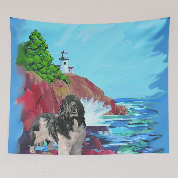 Item preview, Landseer Newfoundland and Lighthouse designed and sold by IowaArtist.