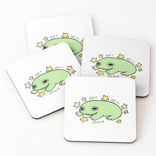 Item preview, Get Well Soon | Green Frog with Stars designed and sold by iristocat.