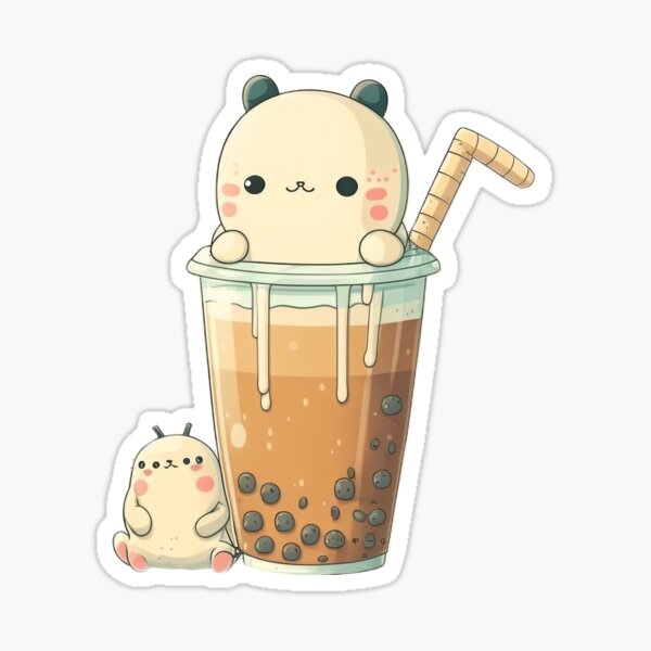 Kawaii Fofo Emoji Personagens Cartoon Boba Bubble Milk Tea