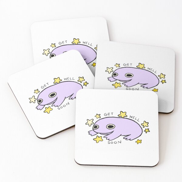 Item preview, Get Well Soon | Purple Frog with Stars designed and sold by iristocat.