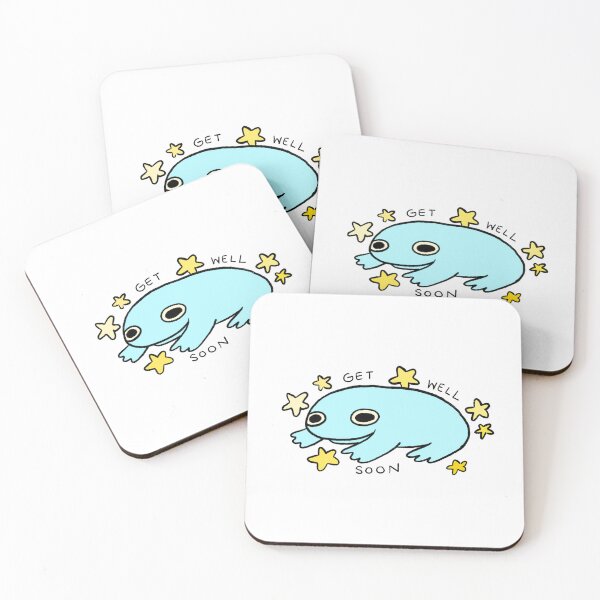 Item preview, Get Well Soon | Blue Frog with Stars designed and sold by iristocat.