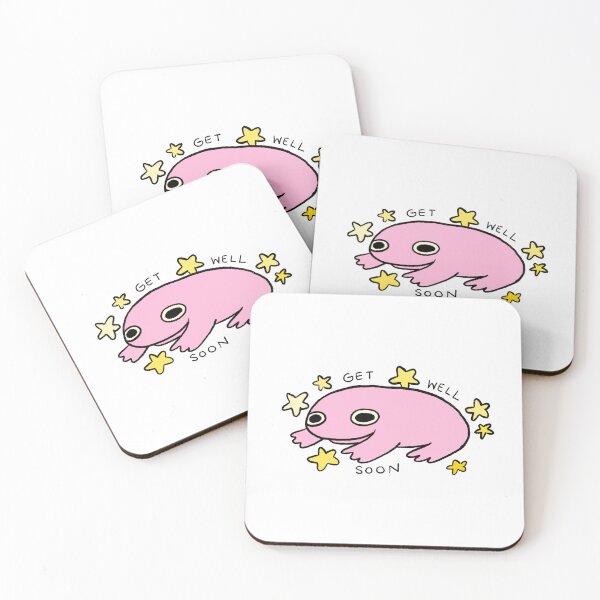 Item preview, Get Well Soon | Pink Frog with Stars designed and sold by iristocat.