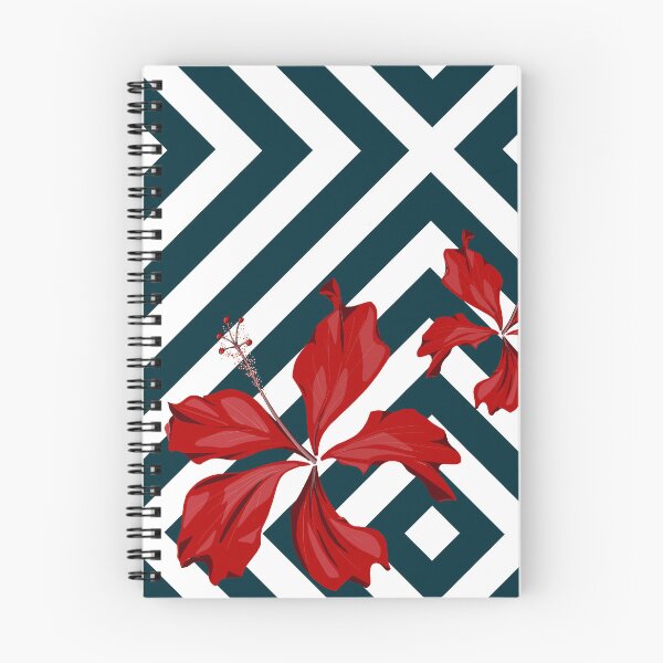 Item preview, Scarlet Hibiscus on Navy Pattern  designed and sold by Bluematerials.
