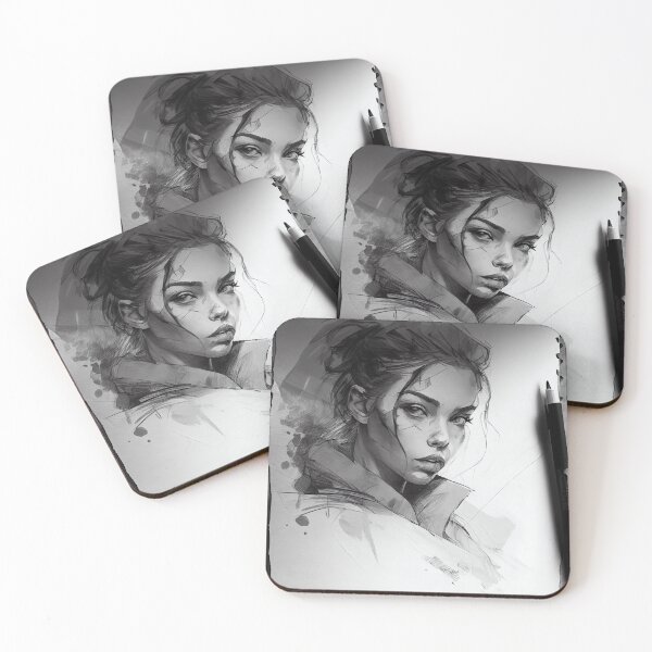 Item preview, Sketch of Pretty Female Video Game Character Digital Painting designed and sold by CodeAndColors.