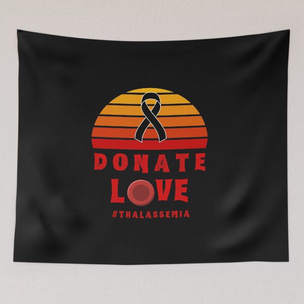 Item preview, Donate Thalassemia Blood Disorder Awareness Encouragement Inspirational Motivational Quote Doctor Nurse Cancer Survivor Purple Ribbon Cancer Support Love Mental Health Depression Anxiety Gift Idea designed and sold by EpsilonEridani.