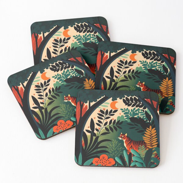 Item preview, Jungle print with tiger designed and sold by Christolamber.