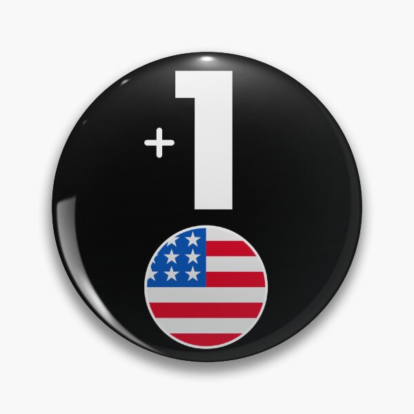 Item preview, USA country code +1 logo badge designed and sold by LeddsoDello.