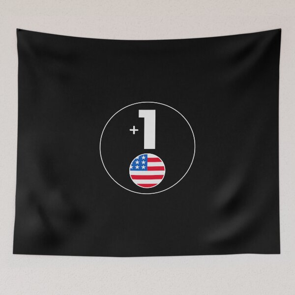 Item preview, USA country code +1 logo badge designed and sold by LeddsoDello.