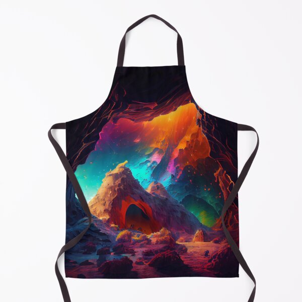 Artikelvorschau, Beautiful Flat Colorful View Outside Alien Cave Digital Painting entworfen und verkauft von CodeAndColors.