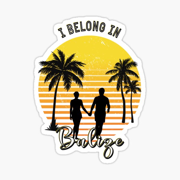Item preview, I belong in Belize retro sunset palm tree  designed and sold by TipTopTapo.