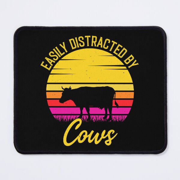 Item preview, Easily Distracted by Cows - Retro Vintage Funny Cow Lovers Gift designed and sold by Creative Angel.
