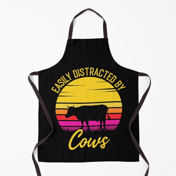 Item preview, Easily Distracted by Cows - Retro Vintage Funny Cow Lovers Gift designed and sold by Creative Angel.