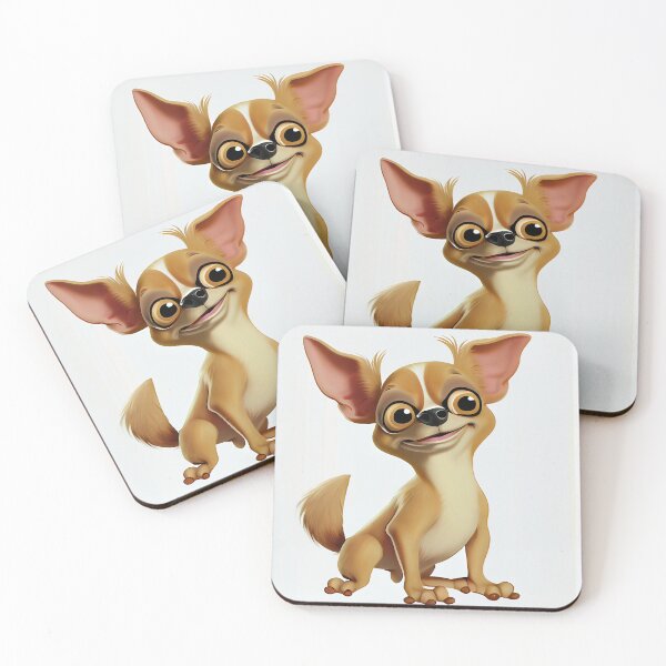 Item preview, Funny Flat Happy Cartoon Chihuahua Digital Painting designed and sold by CodeAndColors.