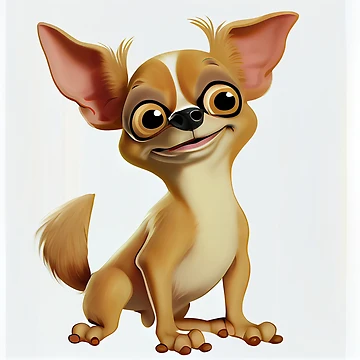 Vorschaubild zum Design Funny Flat Happy Cartoon Chihuahua Digital Painting von CodeAndColors