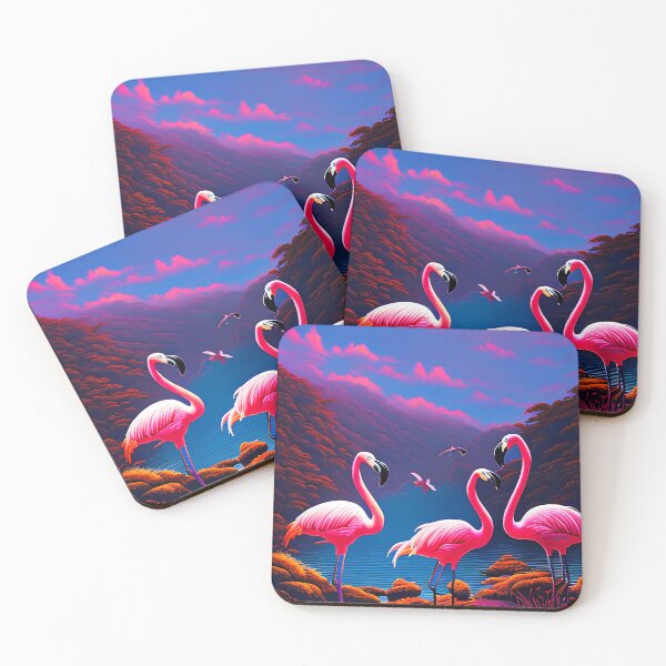 Item preview, Pink Flamingo World Digital Art designed and sold by ArtsyWishesShop.