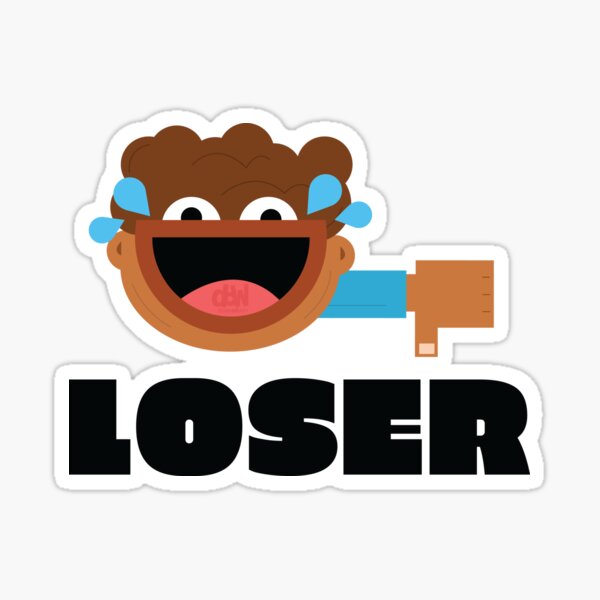 "You Are A Loser Funny Meme LOL Thumbs Down Laughing Hard Loser Face Artwork Dark Icon" Sticker