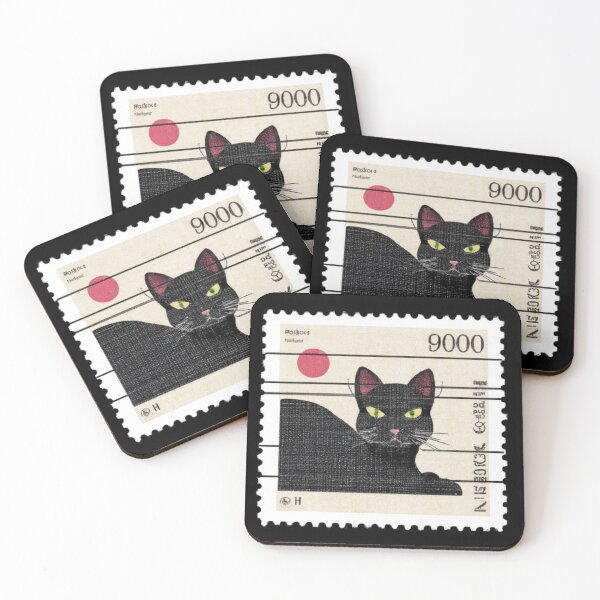Item preview, Arzo - Black Cat Fictional Vintage Stamp designed and sold by umi ♡.