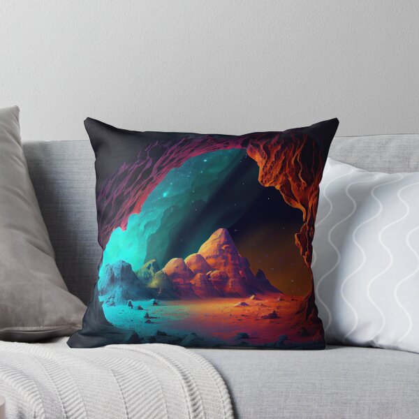 Artikelvorschau, Beautiful Night View Outside Alien Cave Digital Painting entworfen und verkauft von CodeAndColors.