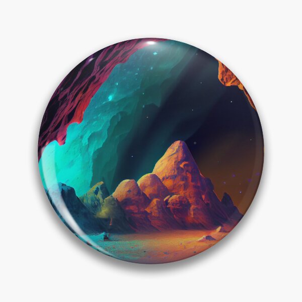 Artikelvorschau, Beautiful Night View Outside Alien Cave Digital Painting entworfen und verkauft von CodeAndColors.