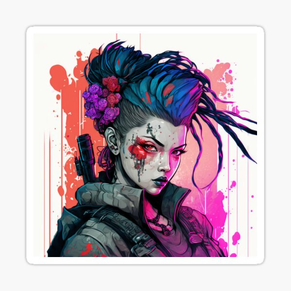 neon commando chick Sticker