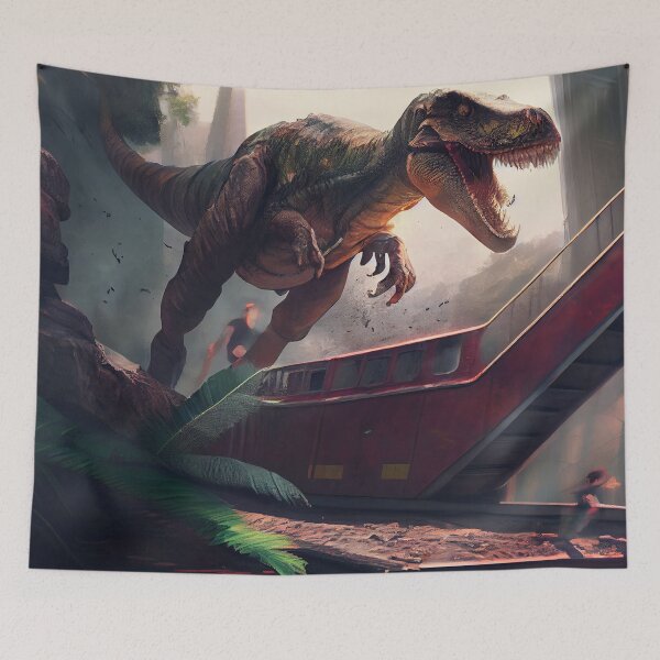 Item preview, Huge Dinosaur Running Rampant in a City Digital Painting designed and sold by CodeAndColors.
