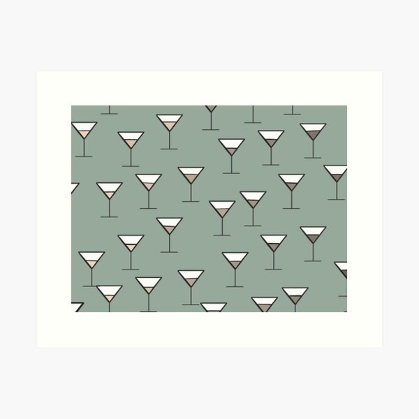 sage green espresso martini Art Print