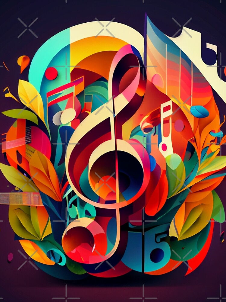 Aperçu 5 sur 5. Robe trapèze avec l'œuvre Bright Colorful 3D Musical Print Digital Painting créée et vendue par CodeAndColors.