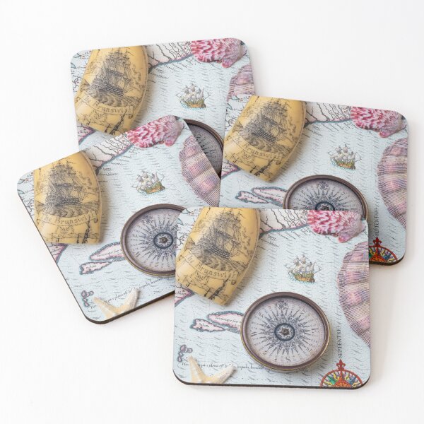 Item preview, Compass With Ship Craving On Old Map designed and sold by Garry Gay.