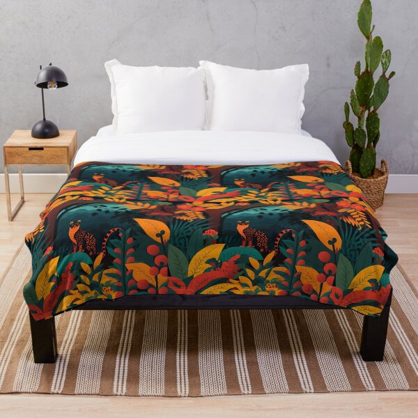 Item preview, Jungle print with wild cat designed and sold by Christolamber.