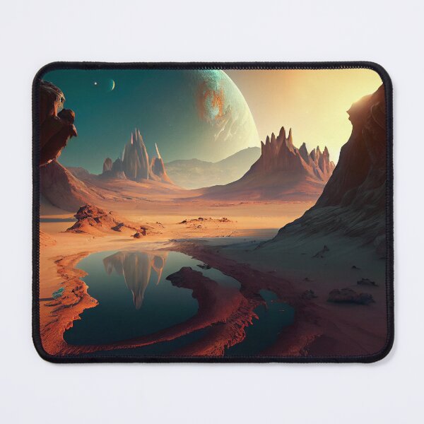 Artikelvorschau, Alien Desert and Mountains in Space Digital Painting entworfen und verkauft von CodeAndColors.